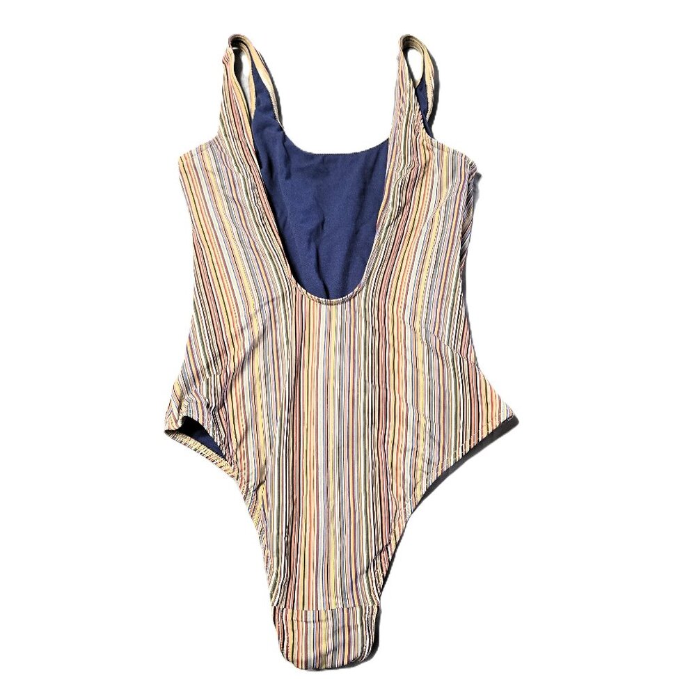 Paul Smith Sz Small Womens Round-Neck Striped One Piece SwimSuit